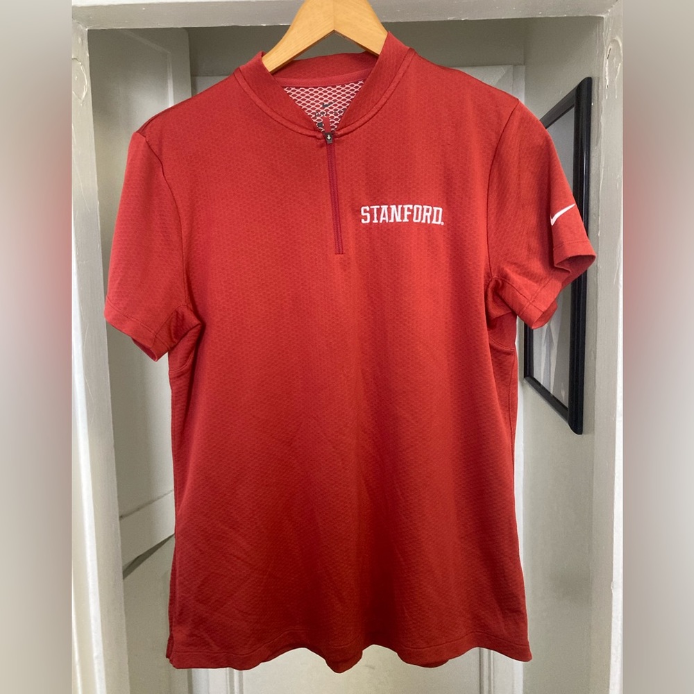 Stanford Nike short sleeve quarter-zip shirt. Size women’s large. Lightly used